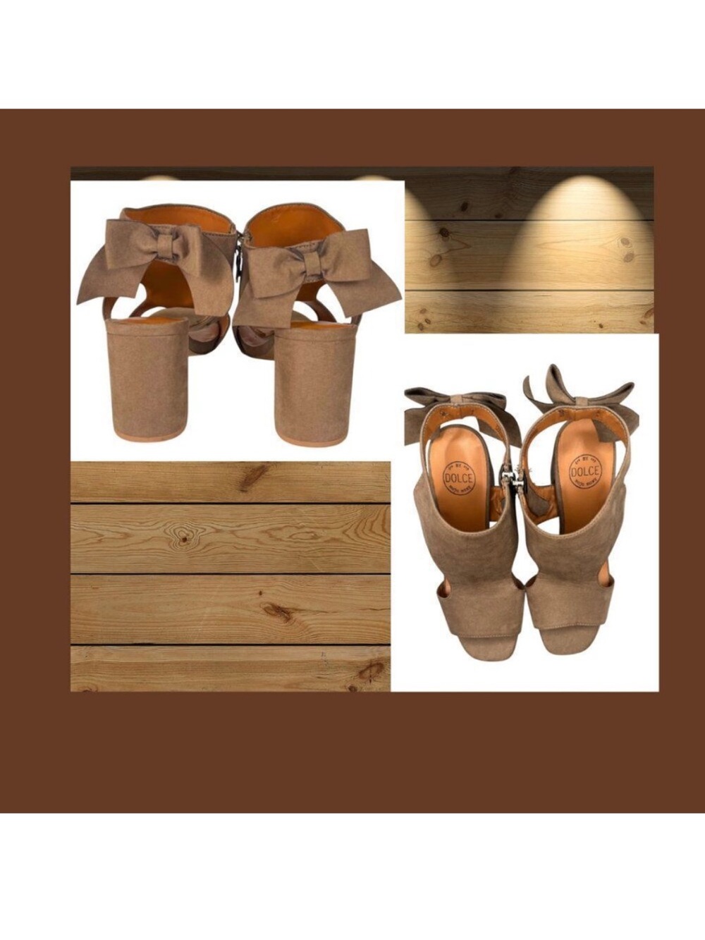 DOLCE Mojo Moxy Women's 8M Open Toe Faux Suede Sandals Bow Tie Ankle Brown EUC+